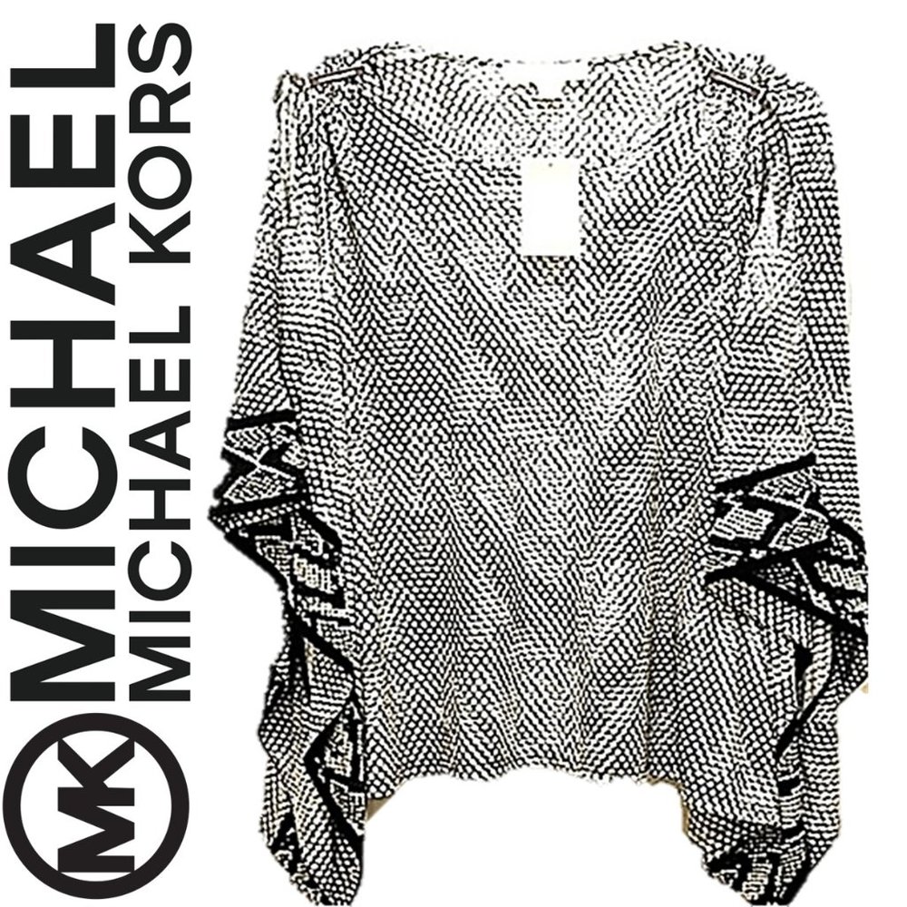 NWT MICHAEL KORS * COLD SHOULDER SNAKE PRINT TOP